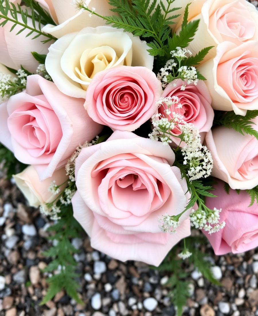 Soft whites and blush